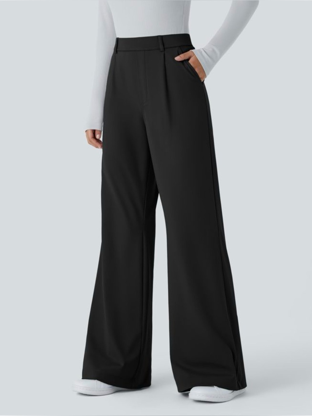 HALARA • Flex DayStretch High Waisted Pocket Work Flare Pants black large tall